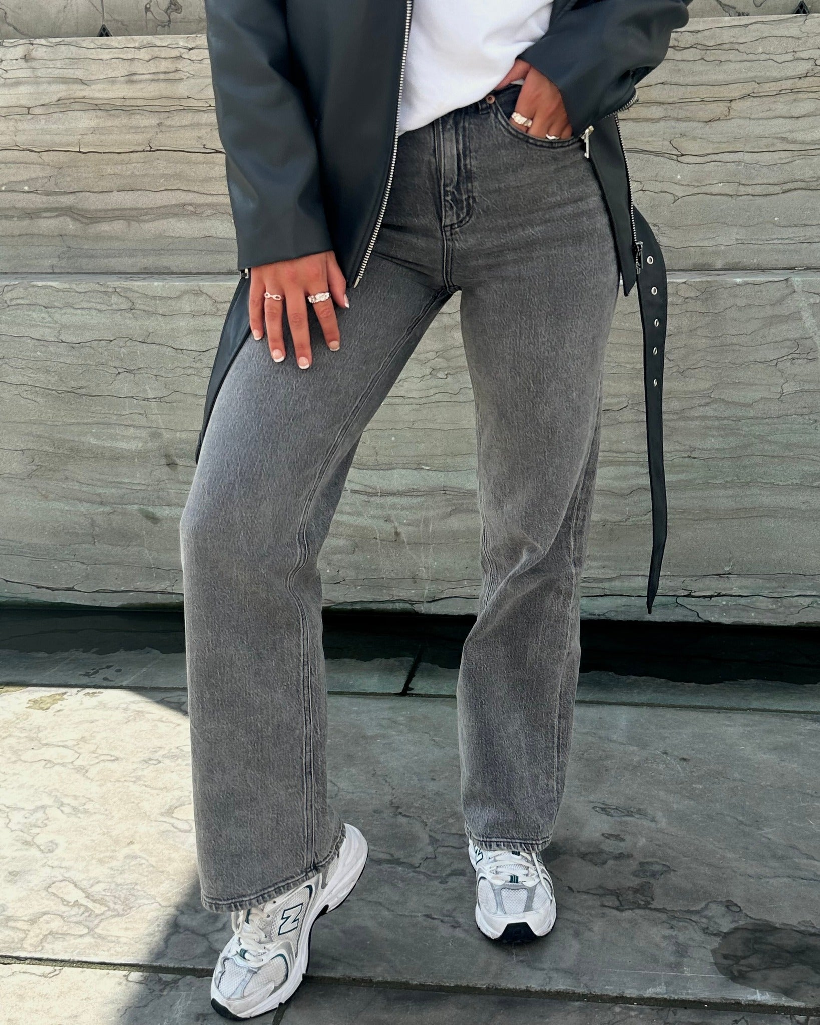 VMTESSA Wide Jeans - Medium Grey Denim